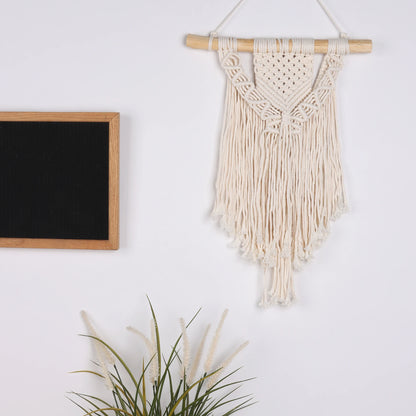 Tapiz de Macramé Tejido a Mano – Decoración Bohemia Geométrica para Pared