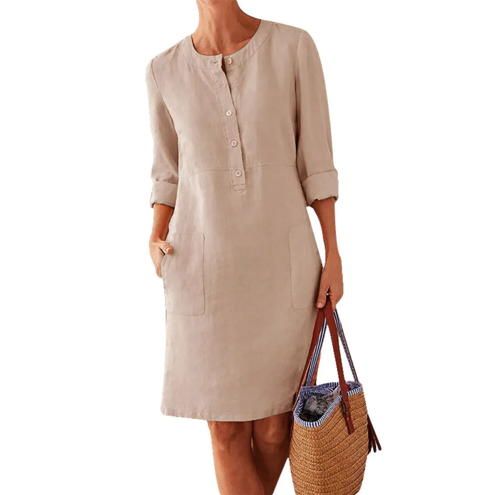 Vestido Túnica Aura de Algodón y Lino