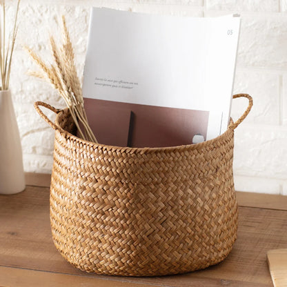 Cesta Organizadora Tejida Estilo Japonés – Elegancia Natural para tu Hogar