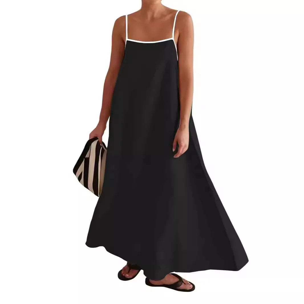 Vestido Largo de Tirantes para Mujer – Vestido Suelto de Verano en Algodón con Estilo Casual y Elegante