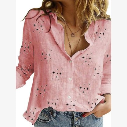 Camisa de Lino Premium para Mujer - Estilo Casual Loose Fit