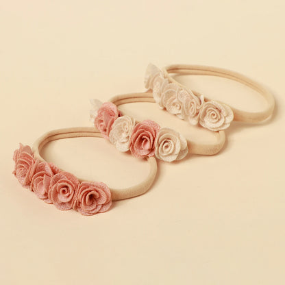 🎀 Set de 5 Diademas para Bebé Niña con Flores y Encaje – Dulzura para Momentos Especiales 🌸