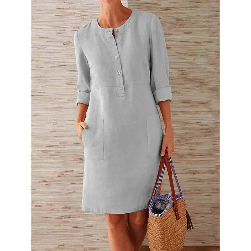 Vestido Túnica Aura de Algodón y Lino