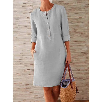 Vestido Túnica Aura de Algodón y Lino
