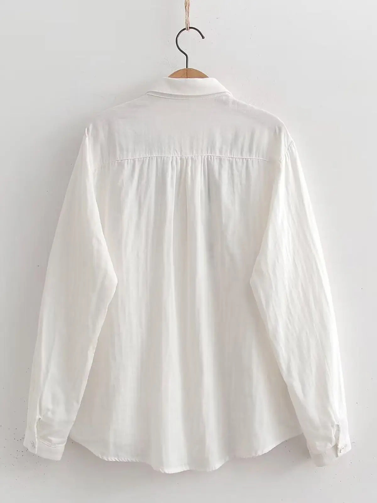 Camisa de Algodón con Bordado Artístico