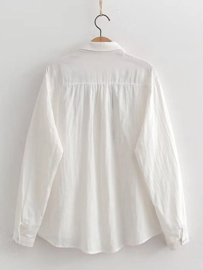 Camisa de Algodón con Bordado Artístico