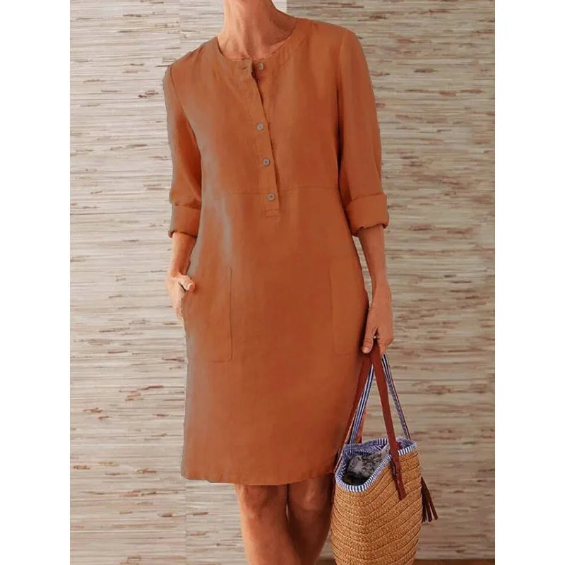Vestido Túnica Aura de Algodón y Lino