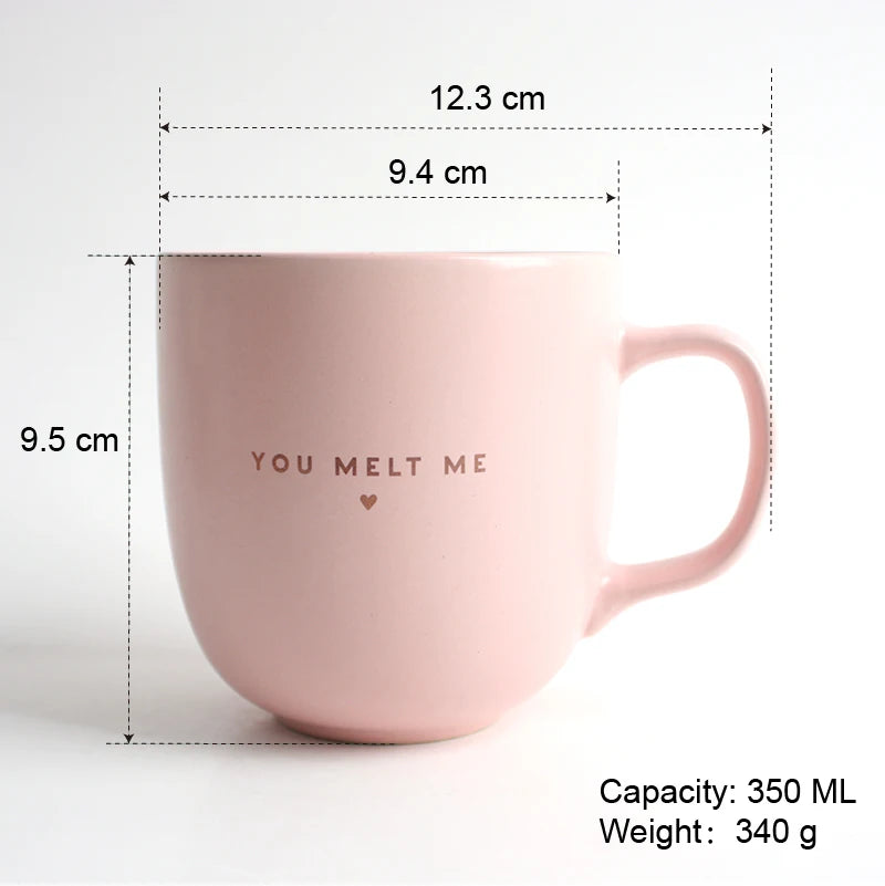 Taza de Cerámica Rosa Mate 350 ml – Mug Clásico Ecológico con Asa