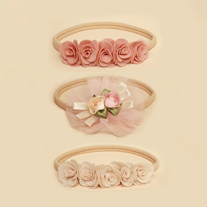 🎀 Set de 5 Diademas para Bebé Niña con Flores y Encaje – Dulzura para Momentos Especiales 🌸