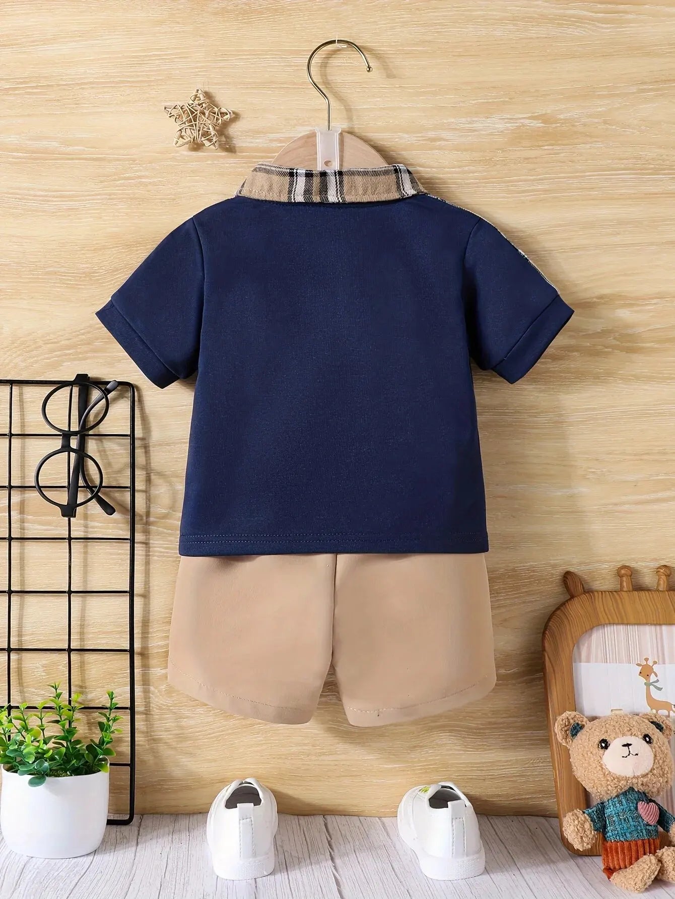 🧢 "Pequeño Gran Caballero": Conjunto de Verano con Estilo Escocés y Deportivo