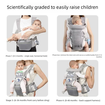 🎒 Portabebé Ergonómico con Asiento de Cadera – Mochila Porta Bebé Multifunción