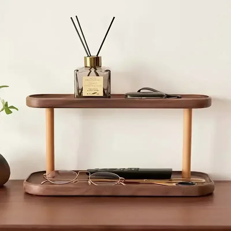 Estante Organizador de Madera de 2 Niveles – Ideal para Escritorio y Tocador