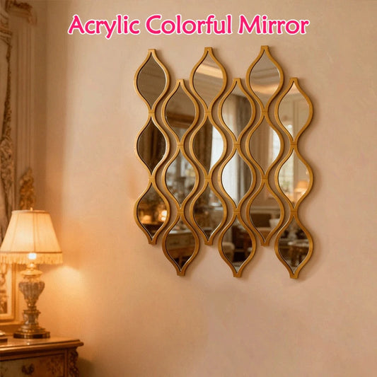 Set de 12 Espejos Decorativos en Forma de Gota – Diseño Artístico Dorado para Pared