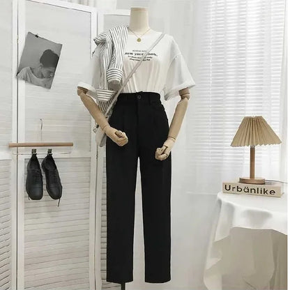 Pantalón de Mujer de Cintura Alta Recto – Elegancia Casual para Oficina y Uso Diario