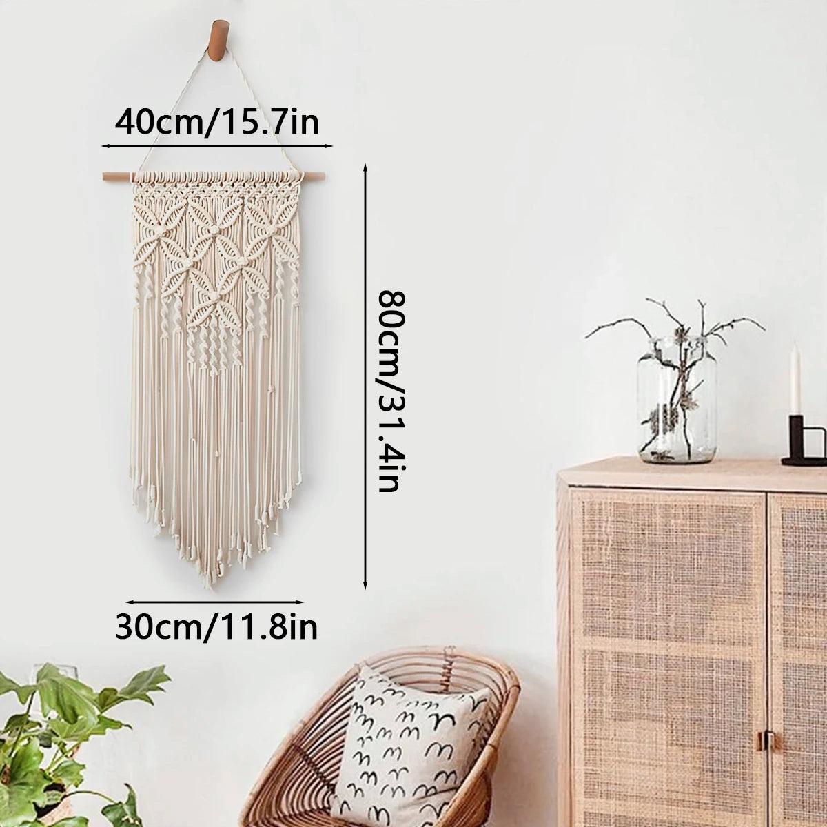 Tapiz de Macramé para Pared – Decoración Bohemia Tejida a Mano en Algodón