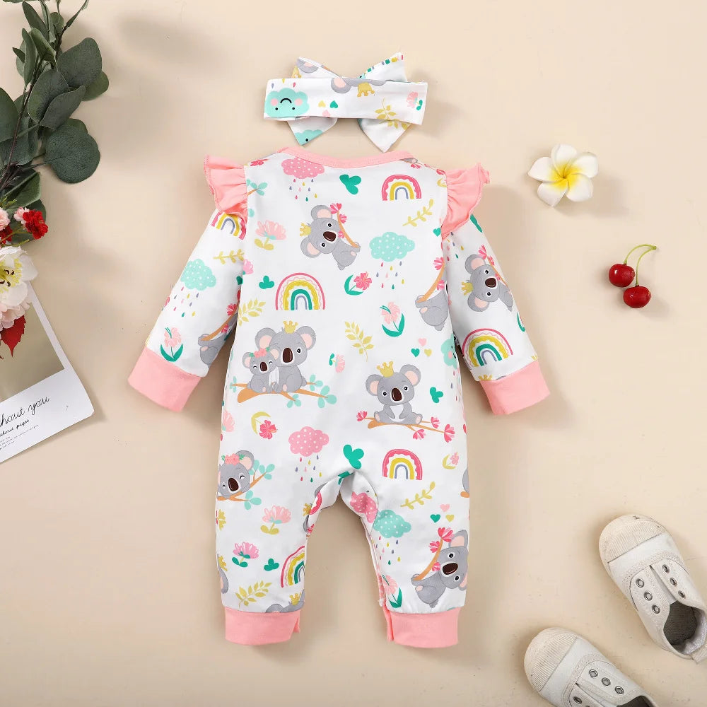 🧸 Enterito para Bebé Niña con Diseño Cartoon – Suavidad y Dulzura🧸   0 a 12 meses