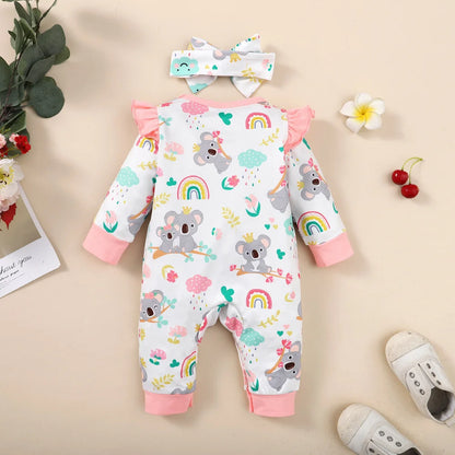 🧸 Enterito para Bebé Niña con Diseño Cartoon – Suavidad y Dulzura🧸   0 a 12 meses
