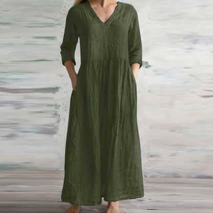 Vestido Maxi Aura de Algodón y Lino