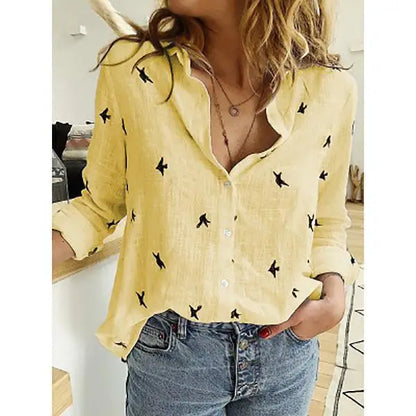 Camisa de Lino Premium para Mujer - Estilo Casual Loose Fit