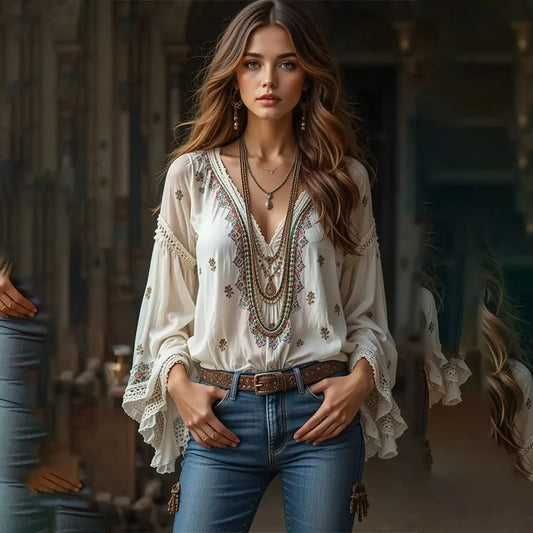 Blusa Aura Bohemia de Flores