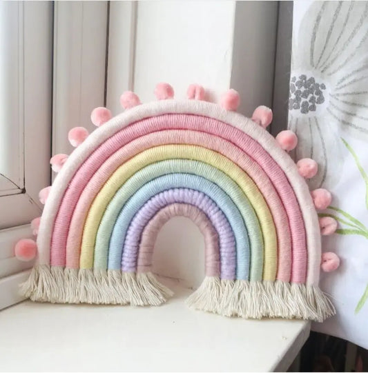 🌈 Colgante Decorativo Arcoíris Estilo Nórdico – Decoración Infantil Hecha en Tela 🌈