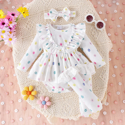 Volantes tipo vestido que le dan un toque elegante y tierno (3 pcs).