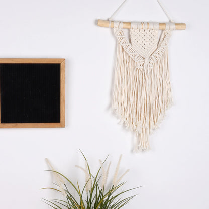 Tapiz de Macramé Tejido a Mano – Decoración Bohemia Geométrica para Pared