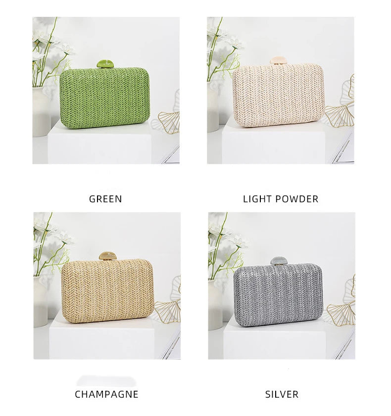 Bolso Clutch de Paja Elegante para Mujer
