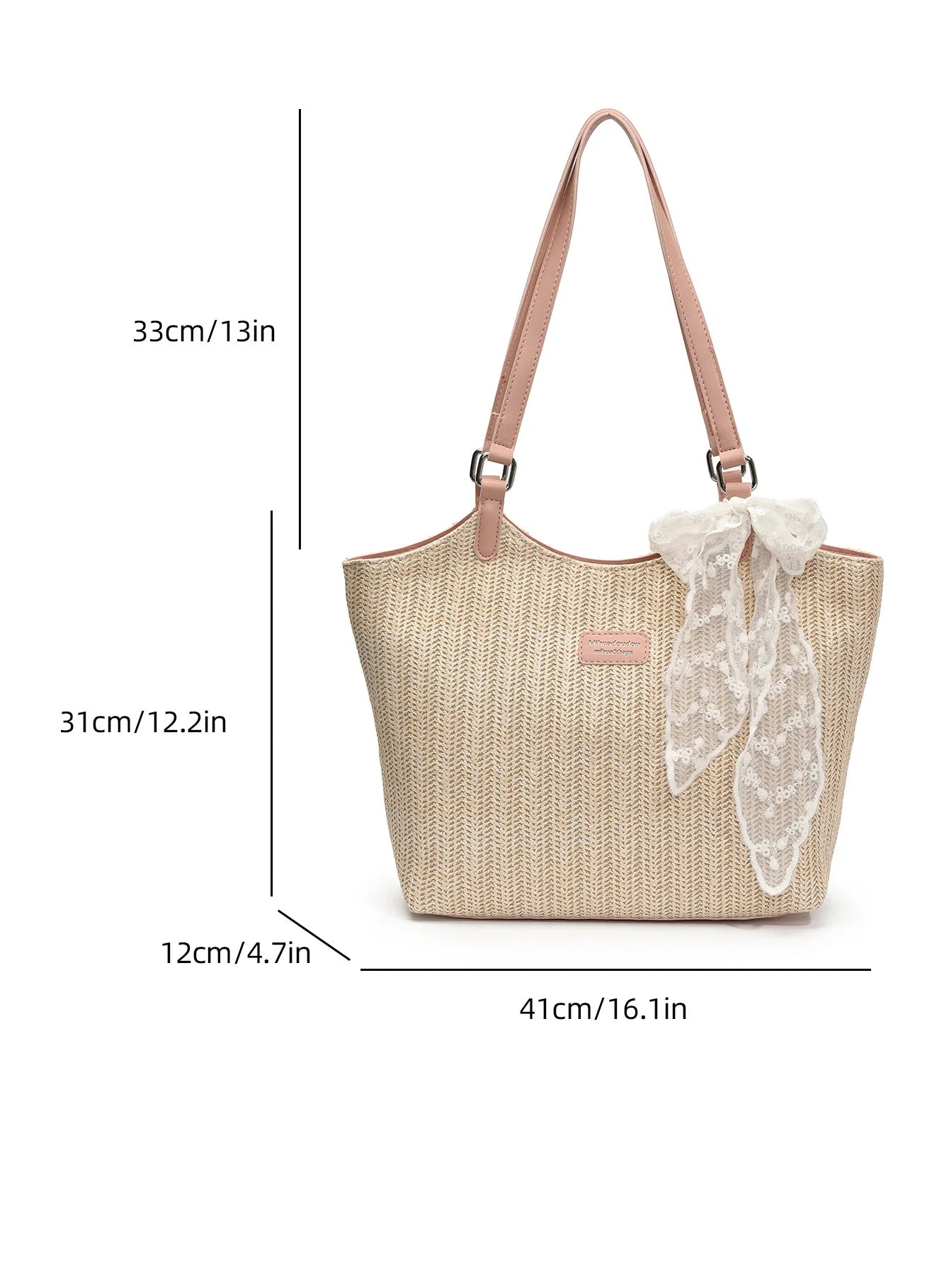 Bolso Tote de Playa de Gran Capacidad Tejido a Mano – Bolso de Hombro Casual de Verano