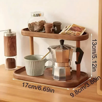 Estante Organizador de Madera de 2 Niveles – Ideal para Escritorio y Tocador