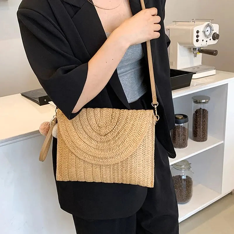 Bolso de Mano y Bandolera Tejido a Mano – Estilo Boho de Verano