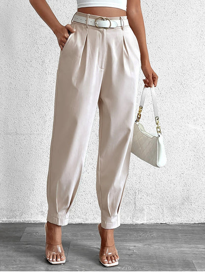 Pantalón Mujer NewAsia de Cintura Alta con Bolsillos – Estilo Urbano y Elegancia Casual