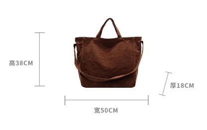 Bolso Tote de Gamuza Vintage para Mujer – Gran Capacidad y Estilo Moderno