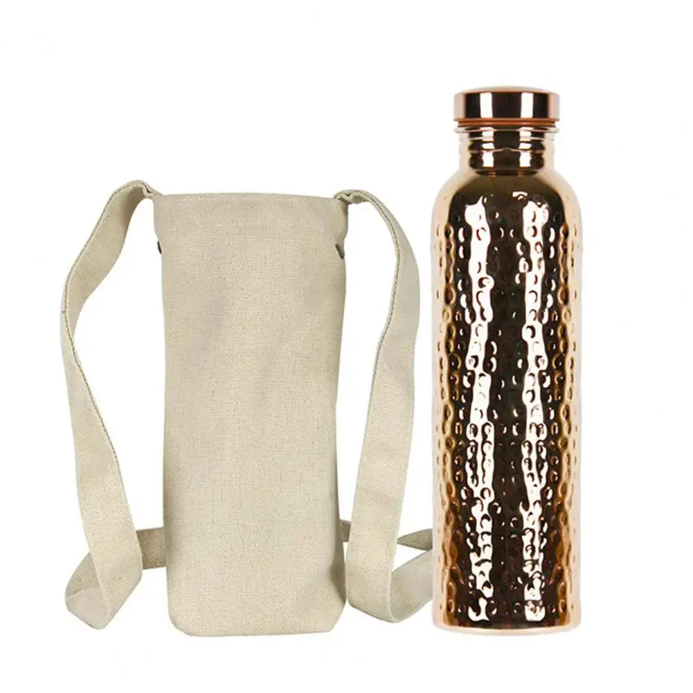 Botella Deportiva de Cobre 800 ml con Diseño Martillado – Antifugas y Reutilizable
