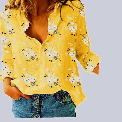 Camisa de Lino Premium para Mujer - Estilo Casual Loose Fit
