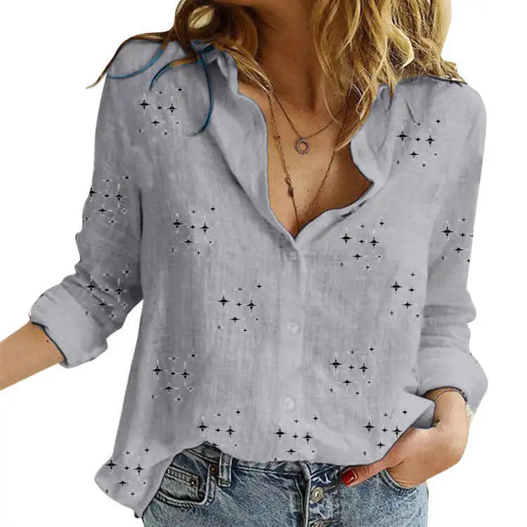 Camisa de Lino Premium para Mujer - Estilo Casual Loose Fit