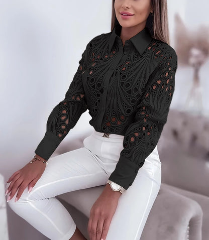 Blusa Calada de Manga Larga – Elegancia y Sofisticación para la Mujer Moderna