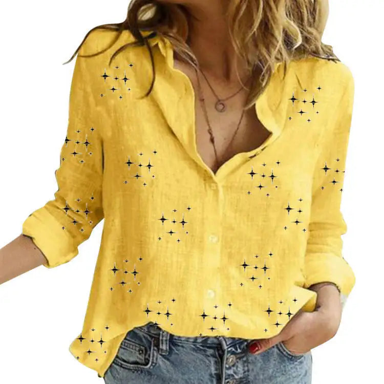 Camisa de Lino Premium para Mujer - Estilo Casual Loose Fit