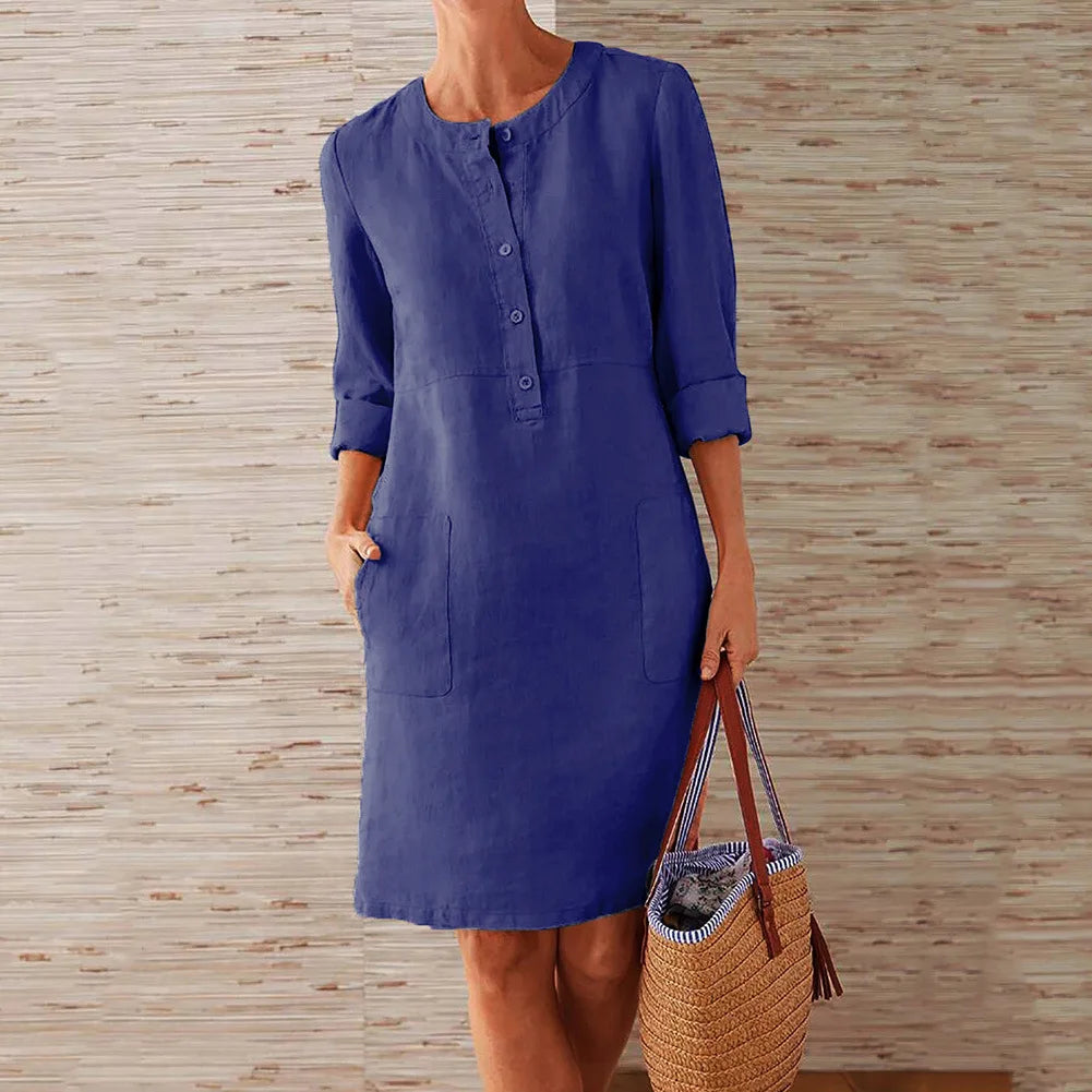 Vestido Túnica Aura de Algodón y Lino