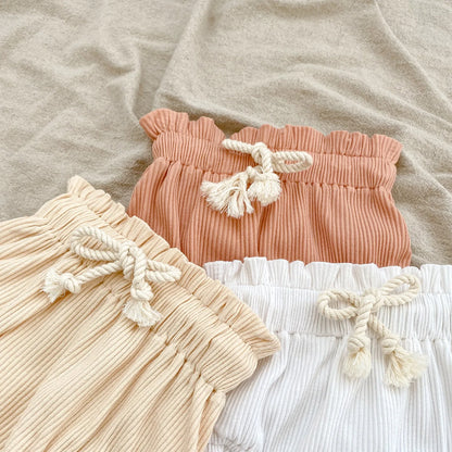 🌸 Conjunto de Verano para Bebé Niña con Body de Volantes y Short Bombacho – 2 Piezas 🌸