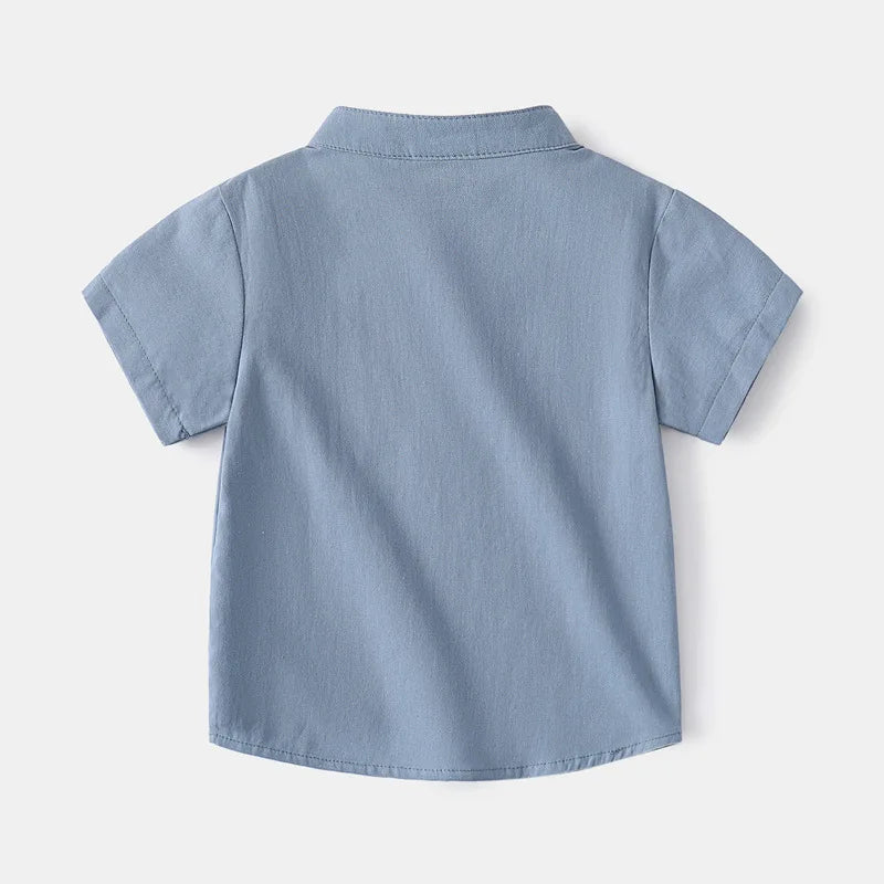 Camisa Infantil de Verano para Niño – Manga Corta Estilo Coreano con Cuello en V