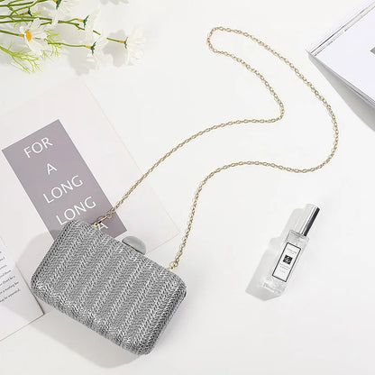 Bolso Clutch de Paja Elegante para Mujer