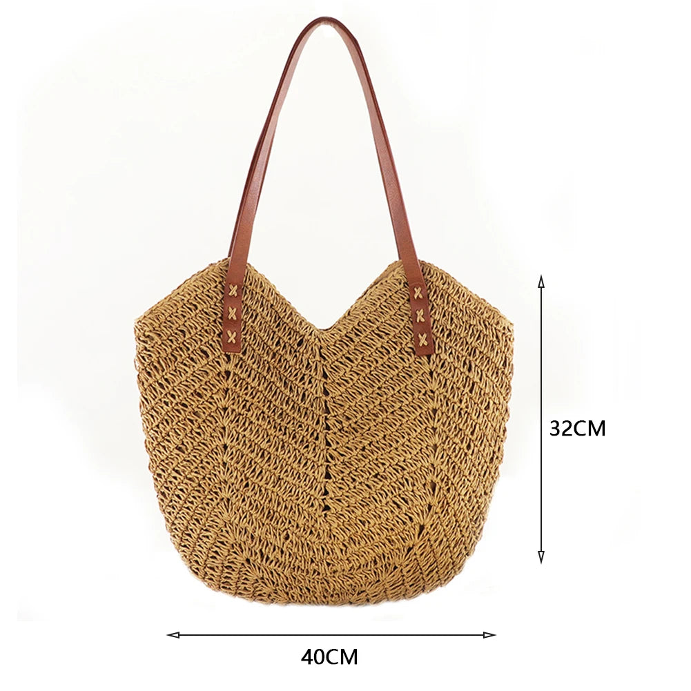 Bolso de Paja de Verano para Mujer – Tote Tejido Artesanal Estilo Playa