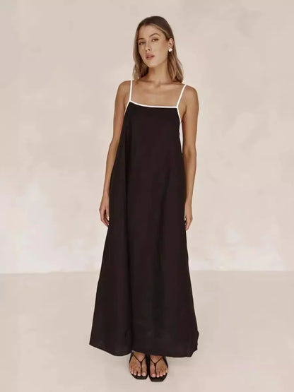 Vestido Largo de Tirantes para Mujer – Vestido Suelto de Verano en Algodón con Estilo Casual y Elegante