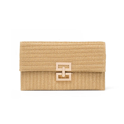Bolso Clutch de Paja para Mujer – Estilo Boho de Verano para Playa, Viajes y Eventos