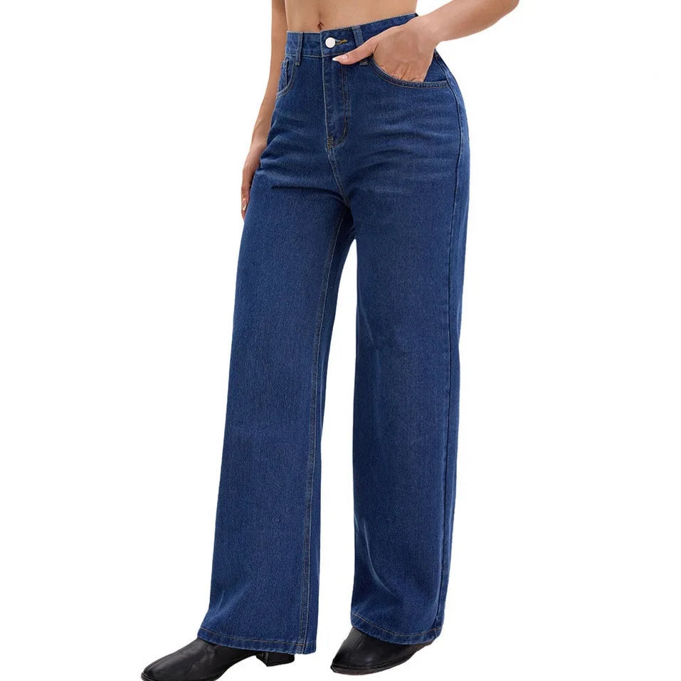 Jeans de Cintura Alta Recto – Estilo Urbano y Comodidad Atemporal