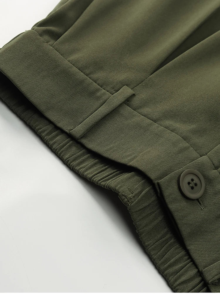 Pantalón Mujer NewAsia de Cintura Alta con Bolsillos – Estilo Urbano y Elegancia Casual