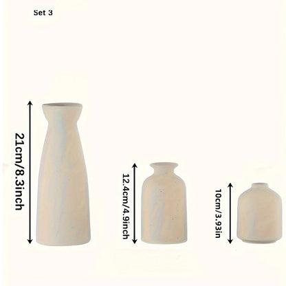 Set de 3 Jarrones de Cerámica Rústicos - Encanto Artesanal para un Hogar con Alma