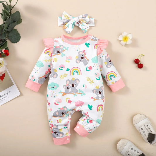 🧸 Enterito para Bebé Niña con Diseño Cartoon – Suavidad y Dulzura🧸   0 a 12 meses
