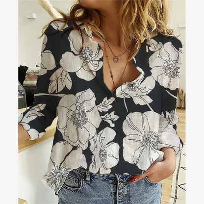 Camisa de Lino Premium para Mujer - Estilo Casual Loose Fit